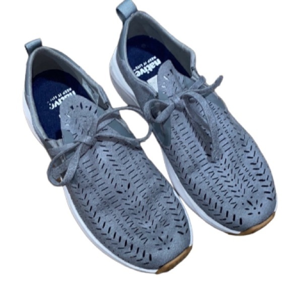 Native sneaker style gray slip on laser design cut out‎ shoes size 6 - Picture 1 of 11